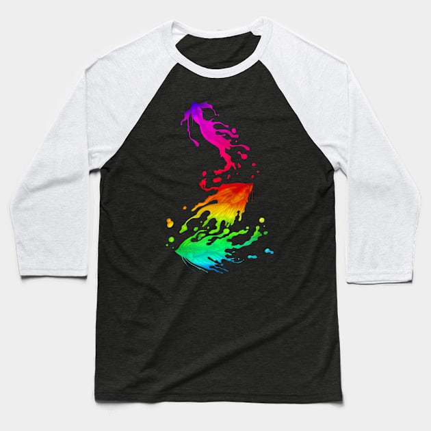 Rainbow Fighting Fish Baseball T-Shirt by jilesfallen